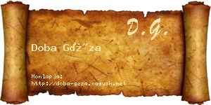 Doba Géza névjegykártya