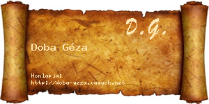Doba Géza névjegykártya